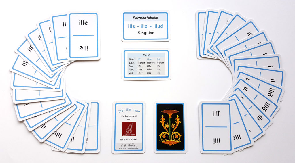 Kartenspiel „ille illa illud“ Lust auf Rom