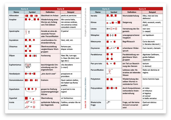 Übersicht Stilmittel zum Memo Guter Stil